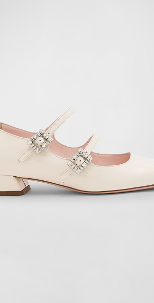 Roger Vivier - Tres Vivier Strass Buckle Mary Jane Pumps