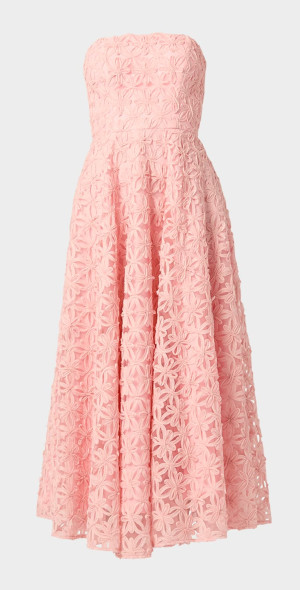 shoshanna strapless lace midi dress Shoshanna Strapless Lace Midi Dress