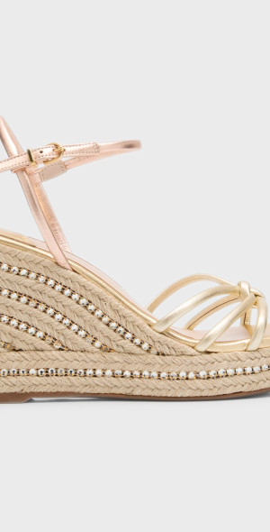 Sophia Webster Alina Metallic Crystal Wedge Espadrilles