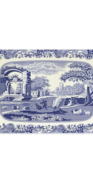 Spode - Blue Italian Large Melamine Handled Tray