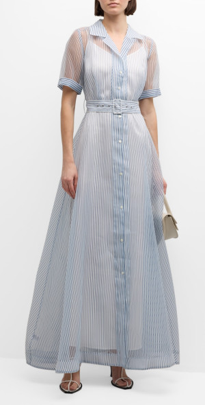 staud millie organza dress Staud Millie Organza Maxi Shirtdress