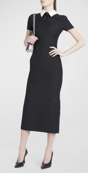 knee length dresses for ladies Tuxedo Midi Dress HAILOS