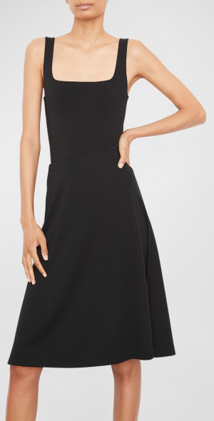 Vince Skirt Vince - Women's Crepe A-Line Midi-Skirt High Waisted Skirt-581458