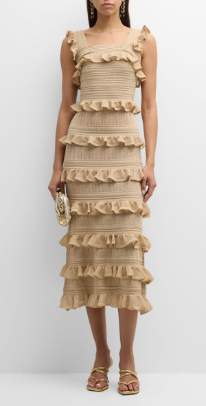 zimmermann matchmaker frilled midi dress Zimmermann Matchmaker Frilled Midi Dress