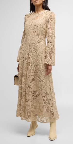 zimmermann waverly lace midi dress New ZIMMERMANN Waverly Wrap Midi Dress Size AU3 L