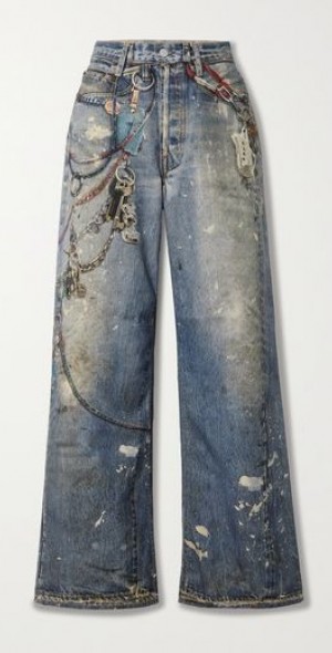 ACNE STUDIOS Trompe l'oeil printed boyfriend jeans