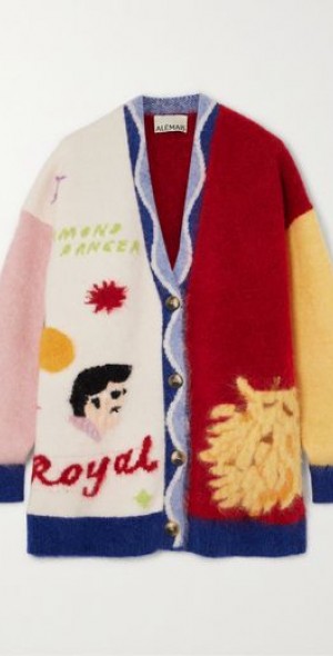 ALÉMAIS - + Adam Lester All Aboard brushed jacquard-knit cardigan