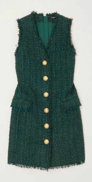 chinese dress ladies Balmain Monogram Jacquard Wool Blend Minidress – Runway Catalog main image 0