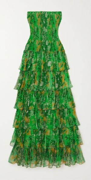 caroline tiered maxi dress Caroline Constas Larissa Off-Shoulder Tiered Maxi Dress
