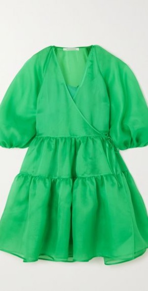 green emerald velvet dress Sofie Dress Cotton Pine Green main image 1