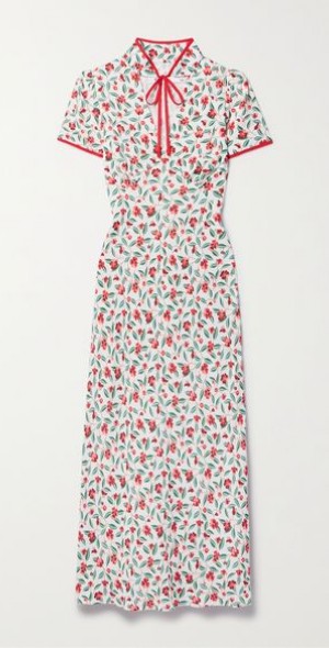 CEFINN - Jacquetta cutout floral-print crepe midi dress
