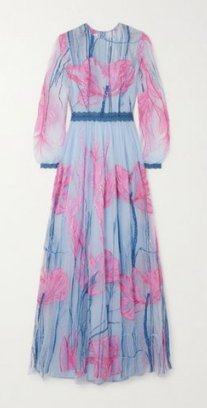 COSTARELLOS - Jezebel sequin-embellished embroidered tulle maxi dress