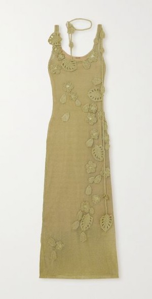 Pemma appliqud metallic crochet-knit maxi dress - CULT GAIA