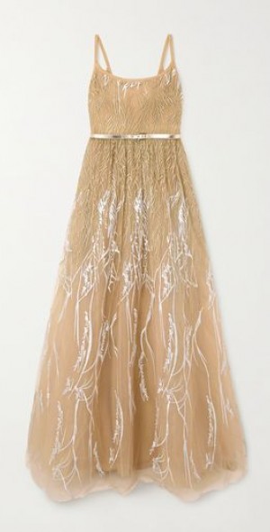 metallic embroidered maxi dress Blue Vanilla Metallic Embroidered Maxi Dress