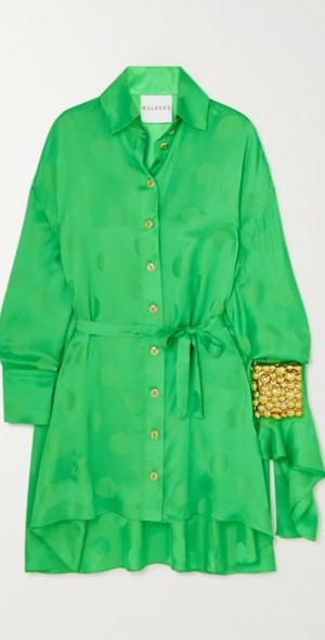 slim fit dress slacks Helyna Persian Green Dress – Rhea Costa main image 0