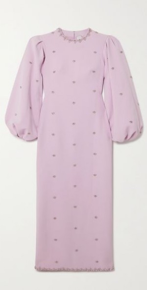 huishan zhang arlene crystal-embellished crepe midi dress Huishan Zhang Arlene Crystal-Embellished Crepe Midi Dress In Baby Pink -  70% Off