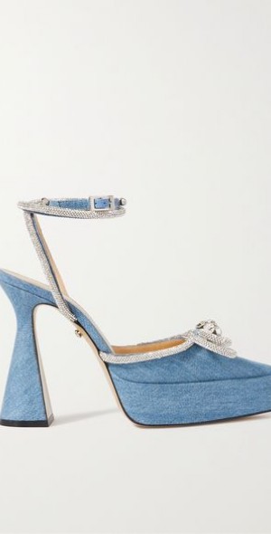 denim platform pumps