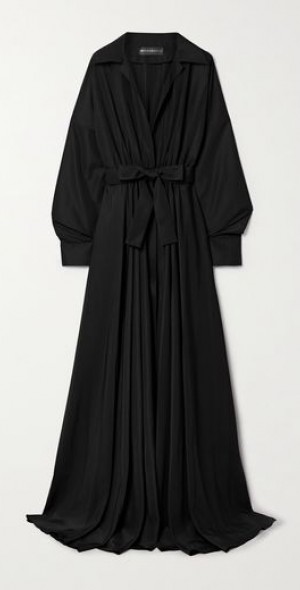 norma kamali oversized belted poplin maxi dress Norma Kamali Oversized NK Flared Dress