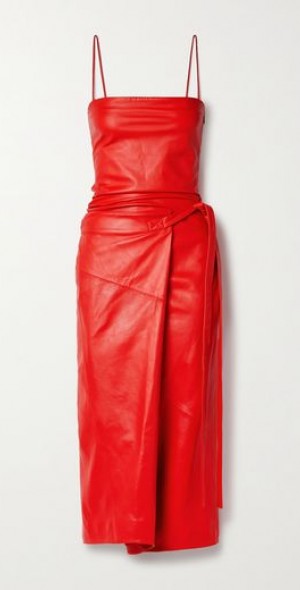 PROENZA SCHOULER Delancy wrap-effect leather midi dress