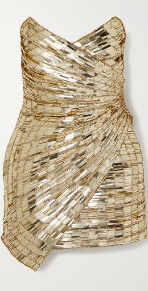 retrofete aura dress gold RETROFÊTE
