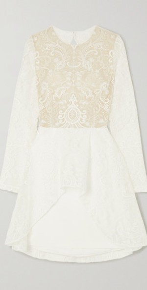 rime arodaky short dress Buy Rime Arodaky Lisa Open-back Embroidered Tulle And Crepe Mini Dress -  White At 70% Off
