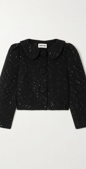 SHUSHU/TONG - Cropped sequined wool-blend tweed jacket