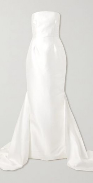 SOLACE LONDON - Imani strapless pleated twill maxi dress
