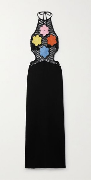 black halter evening dress Plunging V Neck Halter Gown - Black