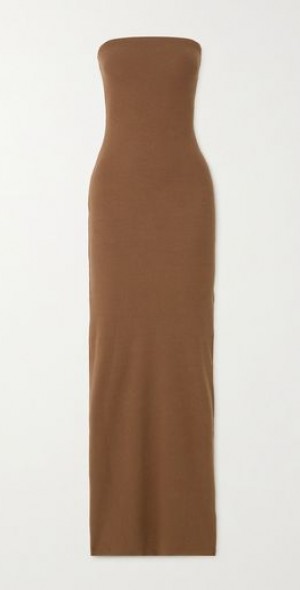 TERNE - Strapless ribbed stretch-jersey maxi dress