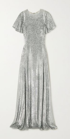 THE VAMPIRE'S WIFE - Midnight Tremors metallic devor tulle maxi dress THE VAMPIRE'S WIFE - Midnight Tremors metallic devor tulle maxi dress