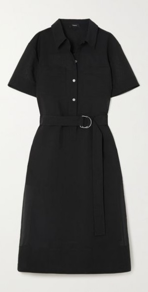 theory black shirt dress Black Good Cotton Fitted Shirt Dress
