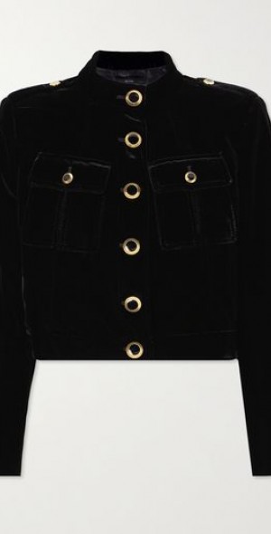 TOM FORD Cropped velvet jacket