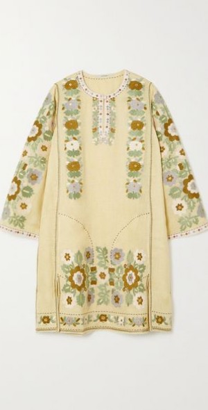 VITA KIN - Amanda embroidered linen mini dress