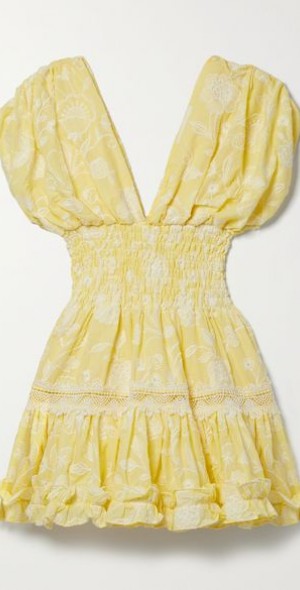 sachin and babi light blue dress Simona Long Sleeve Embroidered Front Tie Mini Dress - Stella Marina Print main image 0