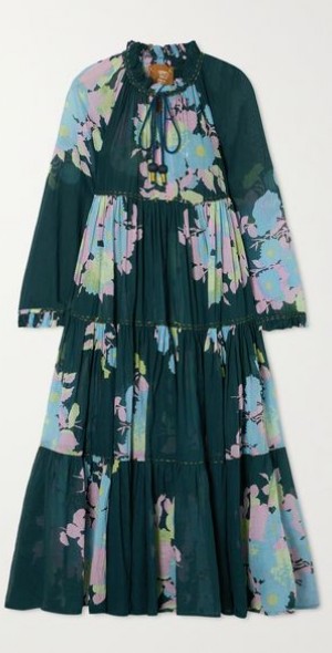 YVONNE S - + NET SUSTAIN Hippy tiered floral-print cotton-voile midi dress