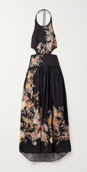 ZIMMERMANN - Tallow cutout floral-print linen halterneck