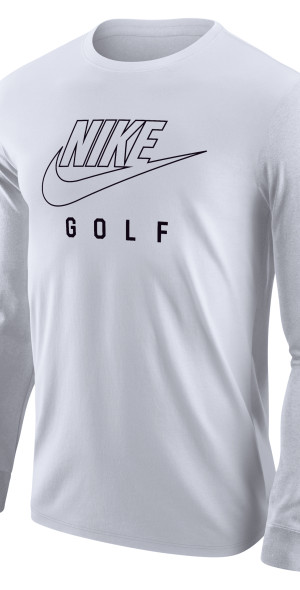 Nike Men's Swoosh Golf Long-Sleeve T-Shirt in White, Size: 2XL