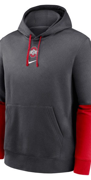 nike men's ohio state buckeyes gray club fleece pullover hoodie