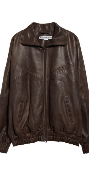 Acne Studios - Letty Zenit Lambskin Leather Jacket in Brown 700 at