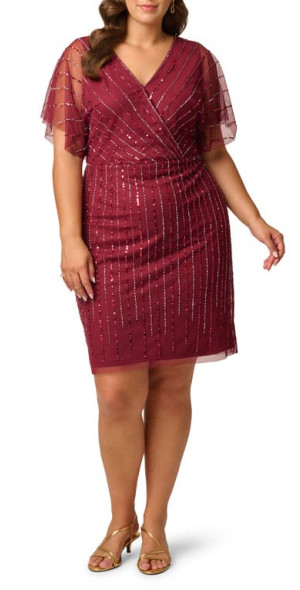 cocktail purple dress La Femme Short Sequined Strapless Color NA-03.02.26AM Bestsellers Wholesale Evening Gowns Size:20 - Fits bust up to 125cm
