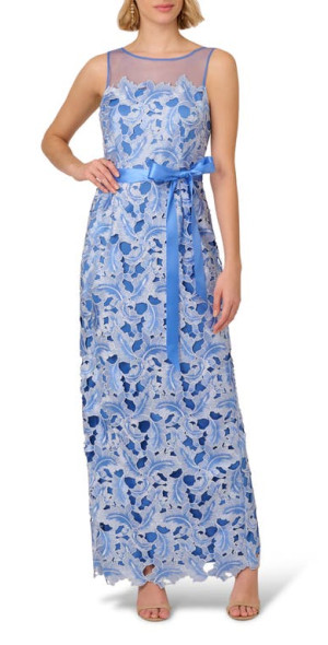 Adrianna Papell - Tonal Lace Column Gown in Peri Cruise at Nordstrom Adrianna Papell - Tonal Lace Column Gown in Peri Cruise at Nordstrom