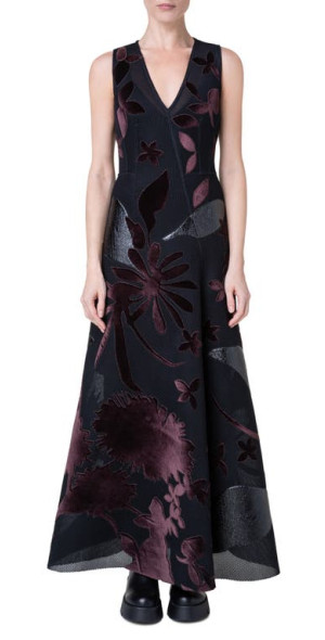 chinese dress ladies Akris Punto Navy Pleated Maxi Dress 4 / Navy