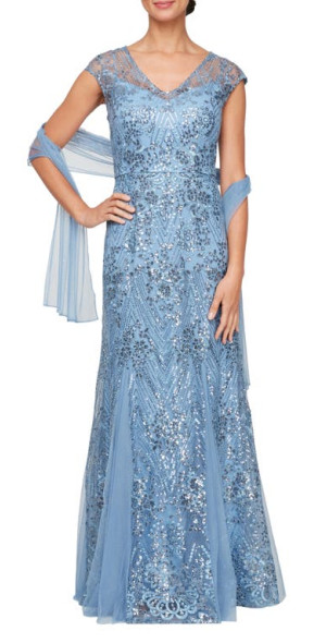 Formal Gown Alex Dresses Nordstrom Alex Evenings Sequin Tulle