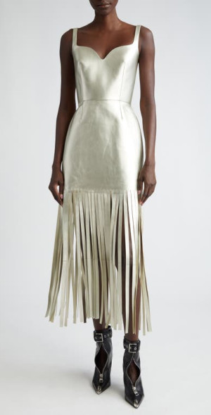 white christmas dresses Alexander McQueen Ivory Silk 1920s Insp Dress Hand Beading & Fringe 10 –  Modig