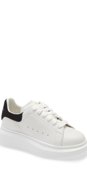 Alexander McQueen Kids' Oversized Sneaker in White/Black at