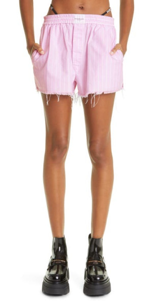 Alexander Wang - Crystal Thong Stripe Cotton Boxer Shorts in Light