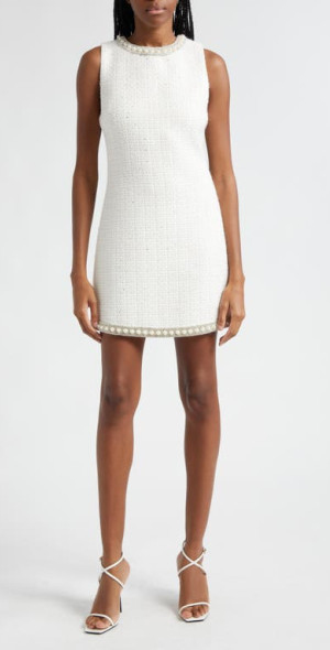 alice and olivia white beaded dress Alice & Olivia 100% cotton white a line mini dress  Fallen Angel