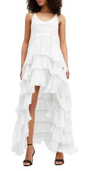 AllSaints - Cavarly Tiered High-Low Dress in White