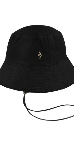 AllSaints - Frayed Cotton Canvas Bucket Hat in Black/Warm 