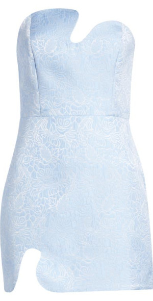 blue dress for baby girl Amanda Uprichard Ivy Strapless Midi Dress in Blueberry – Suite 201 main image 0